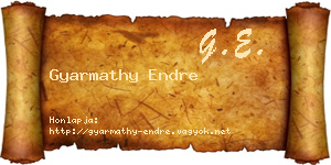 Gyarmathy Endre névjegykártya